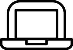 Frontal Laptop Computer Outline Icon Svg Set, Free Vectors File